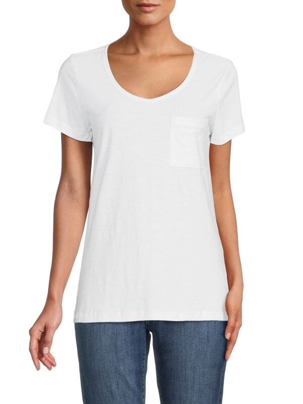 

Футболка с v-образным вырезом Saks Fifth Avenue White