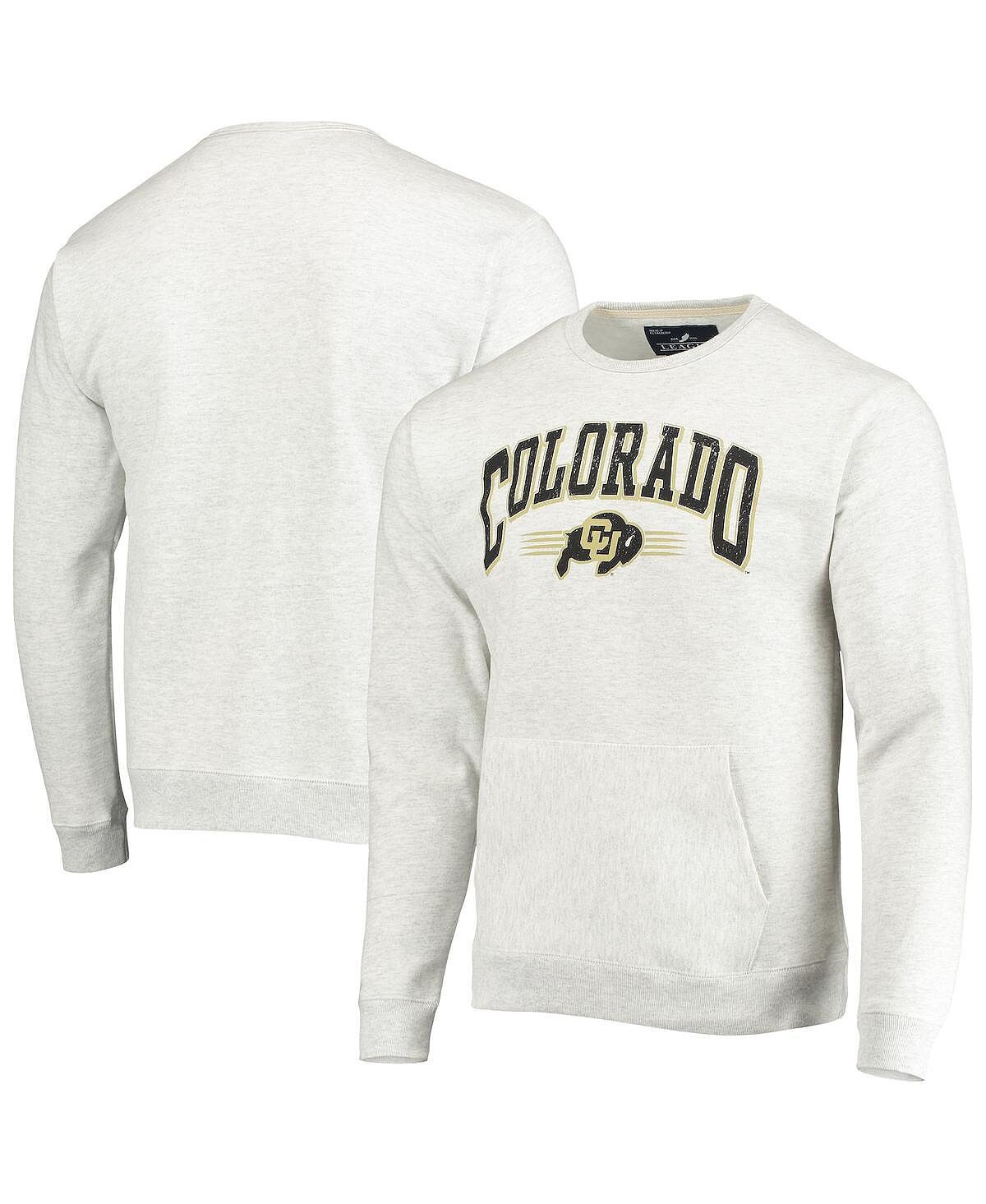 

Мужская серая меланжевая толстовка с карманом colorado buffaloes upperclassman pocket pullover sweatshirt League Collegiate Wear, мульти