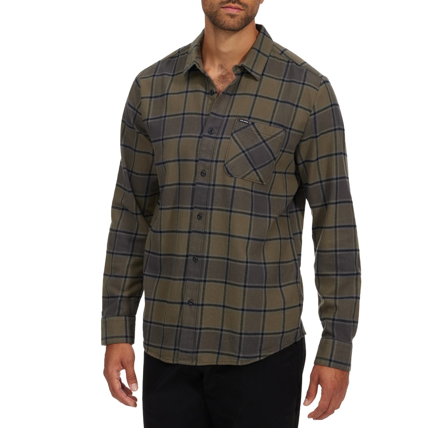 

Рубашка в клетку с длинными рукавами Volcom Caden, military