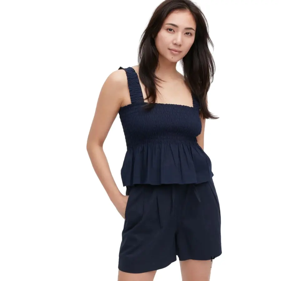 

Шорты Uniqlo Linen Cotton, темно-синий