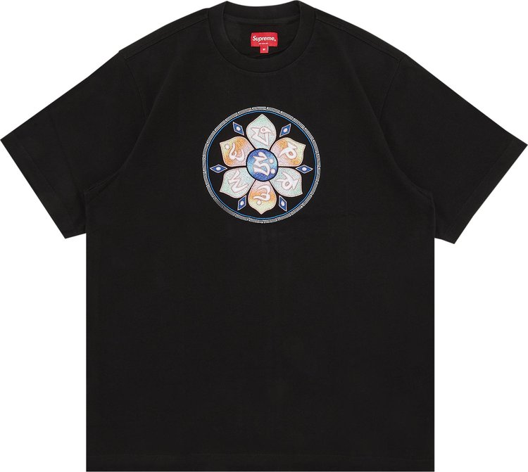 Футболка Supreme Lotus Short-Sleeve Top 'Black', черный футболка supreme bones short sleeve top black черный