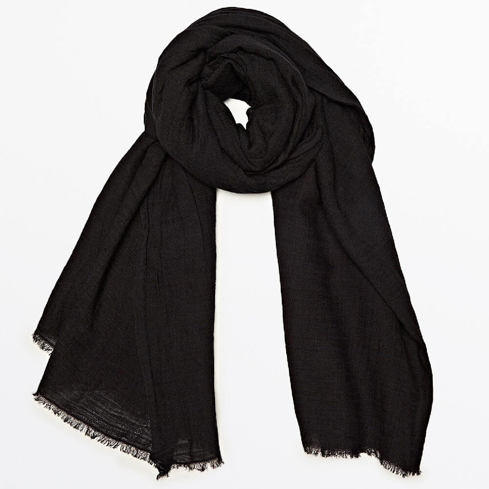 

Шарф Massimo Dutti Cotton And Linen Blend, черный