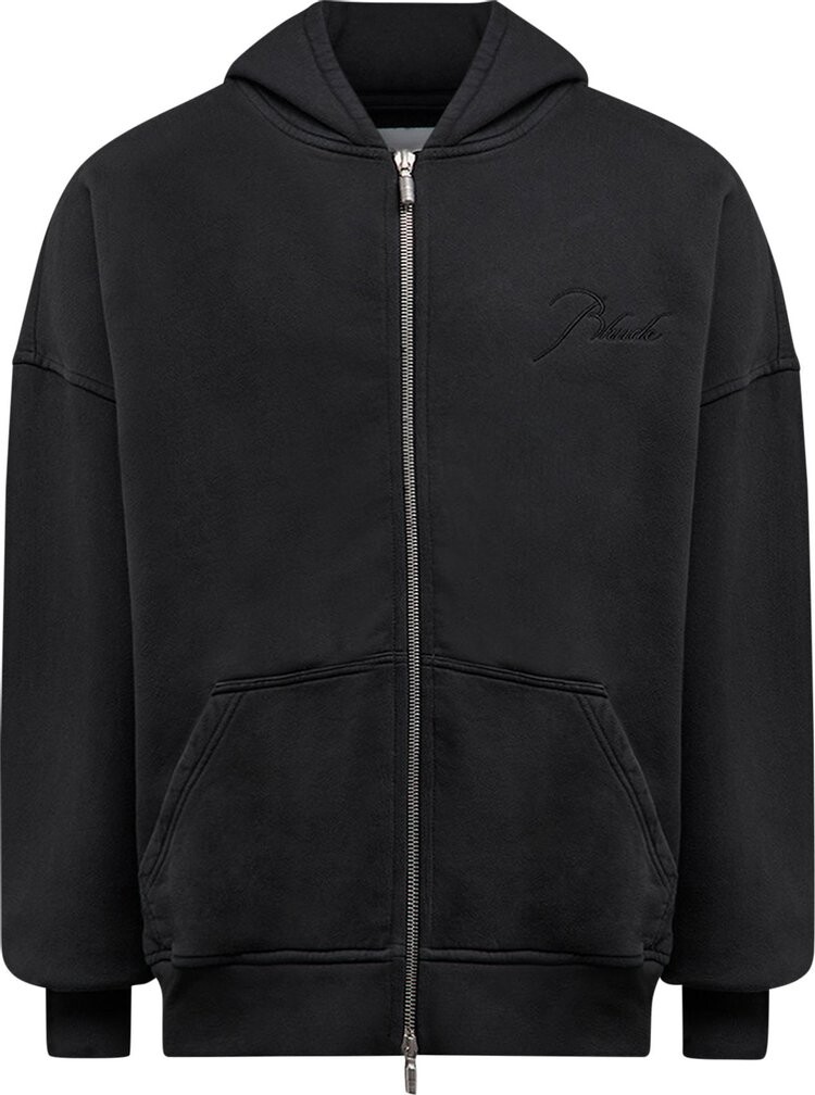 

Худи Rhude Zip Up Hoodie 'Vintage Black', черный