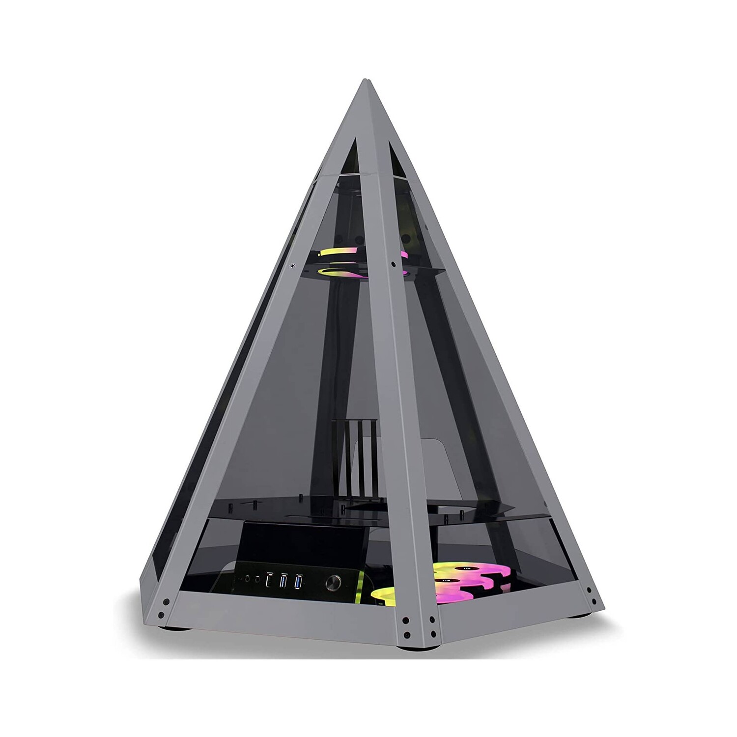 

Корпус KEDIERS C600 Diamond Pyramid, ATX/Micro-ATX, Mid Tower, серебристый