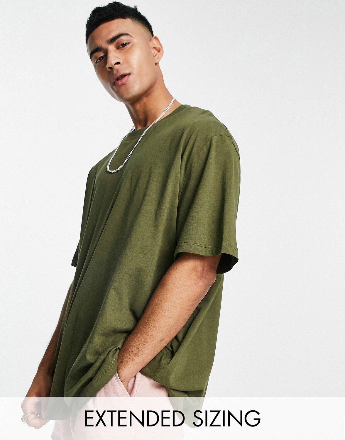 

Свободная футболка цвета хаки ASOS DESIGN