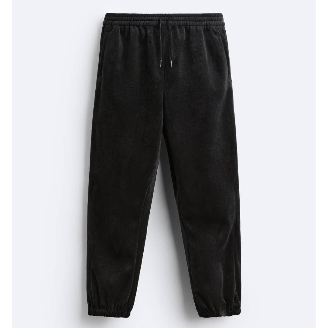 

Брюки спортивные Zara Corduroy With Waist, черный
