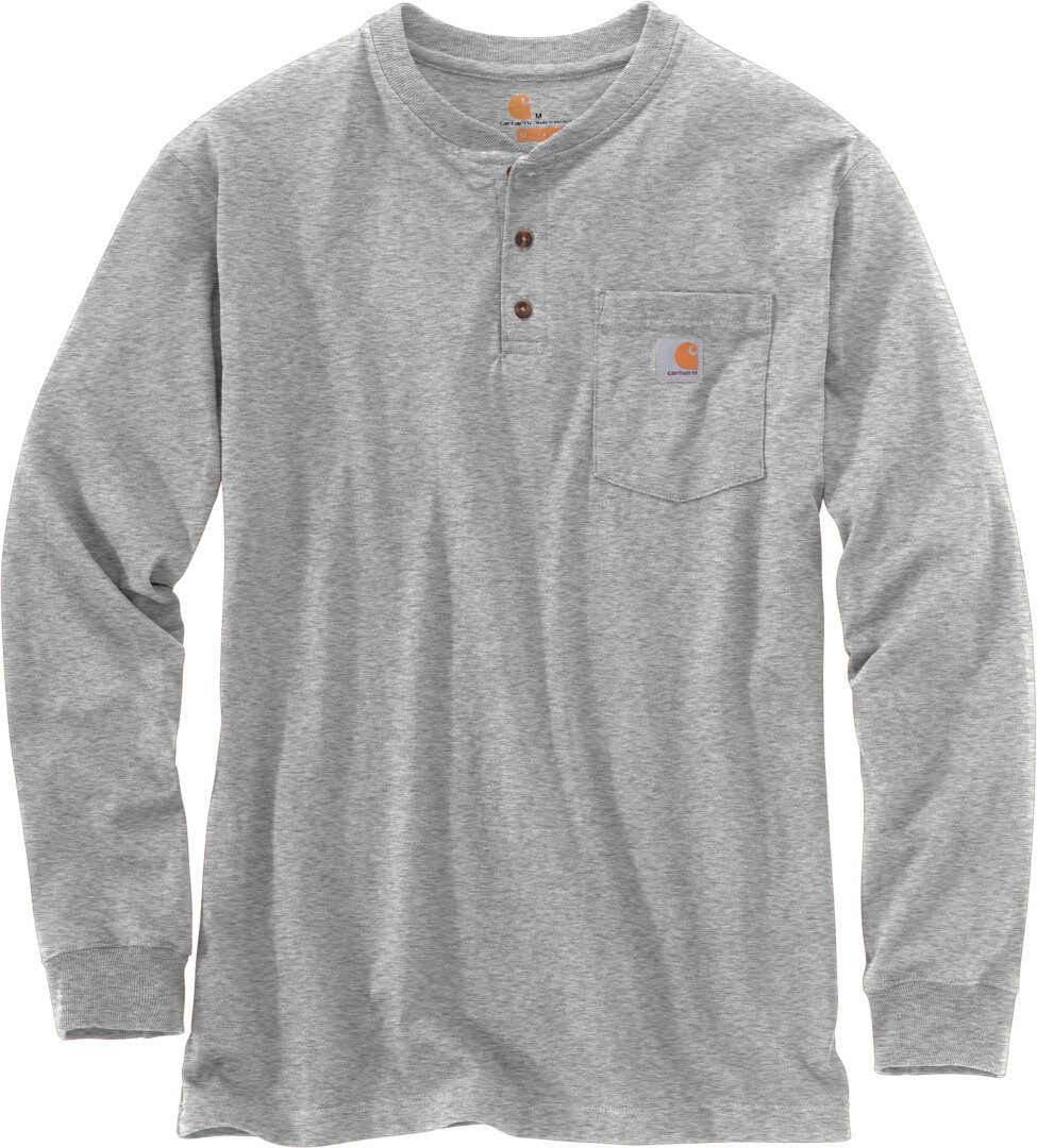 Рубашка с длинным рукавом Carhartt Workwear Pocket Henley, светло-серый футболка с длинным рукавом женская carhartt workwear pocket серый
