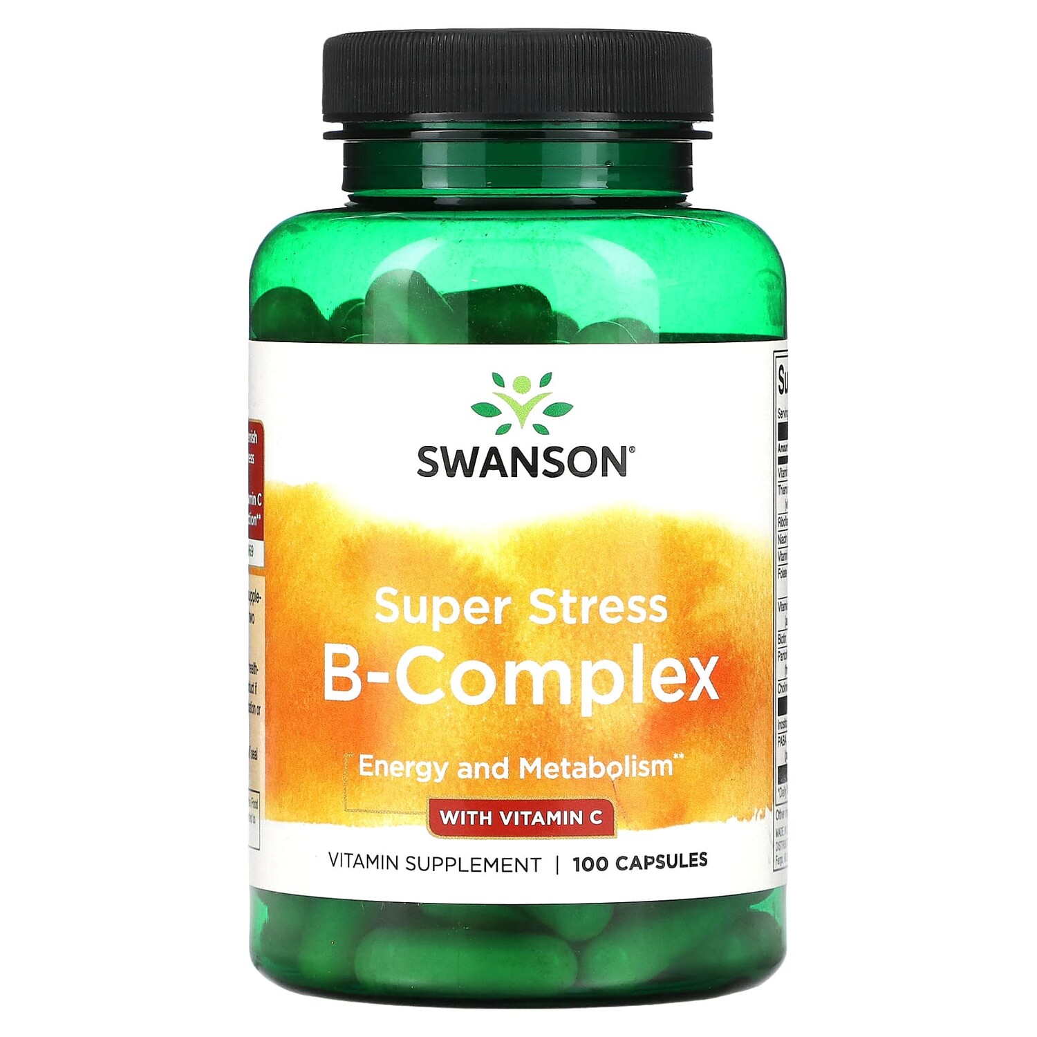 

Super Stress, B-комплекс, с витамином C, 100 капсул, Swanson