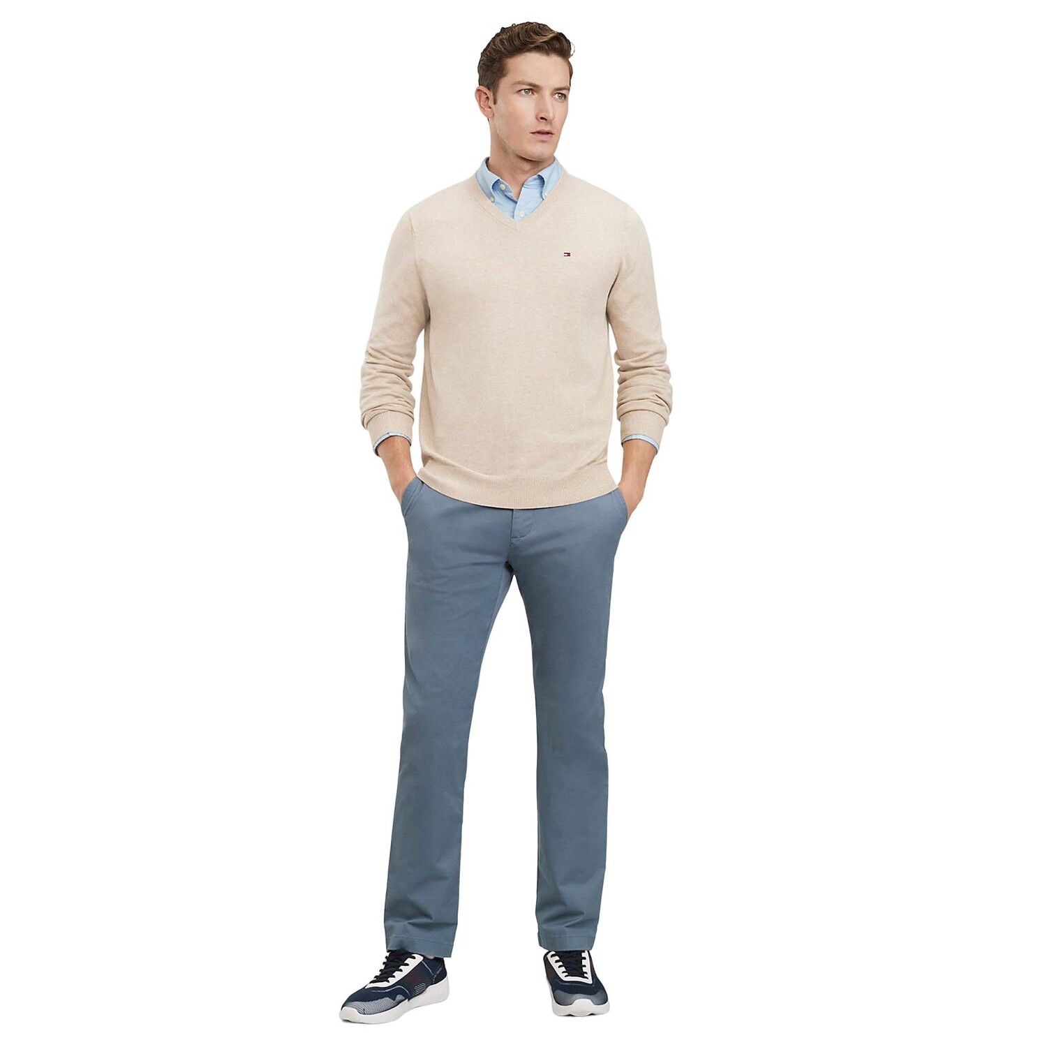 

Джемпер Tommy Hilfiger Essential V-neck, бежевый