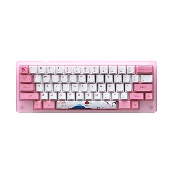 цена Клавиатура игровая механическая Akko ACR59 World Tour Tokyo CS Jelly Pink Switch, розовый/белый