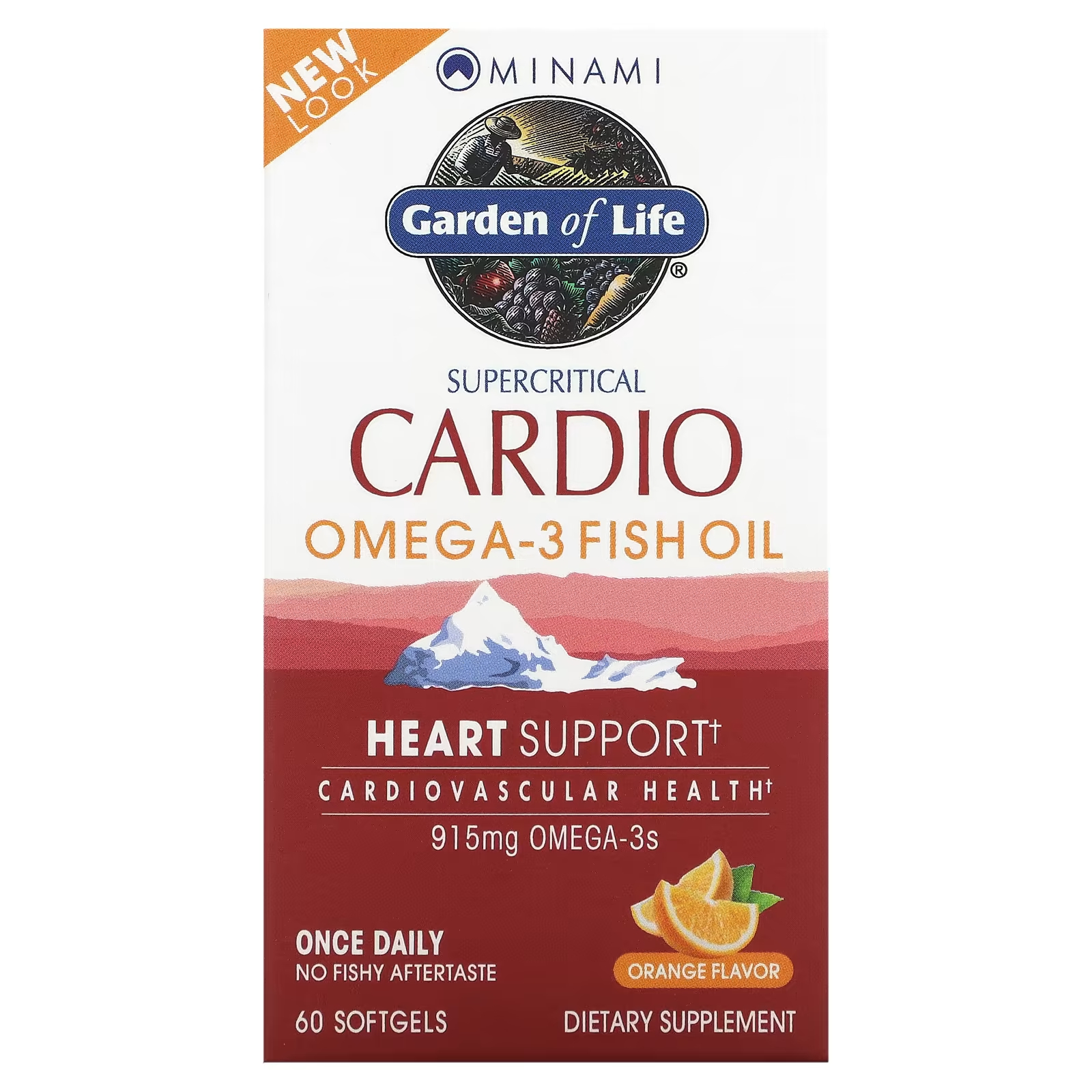 Omega-3 Minami Nutrition Supercritical Cardio 915 мг апельсин, 60 мягких таблеток