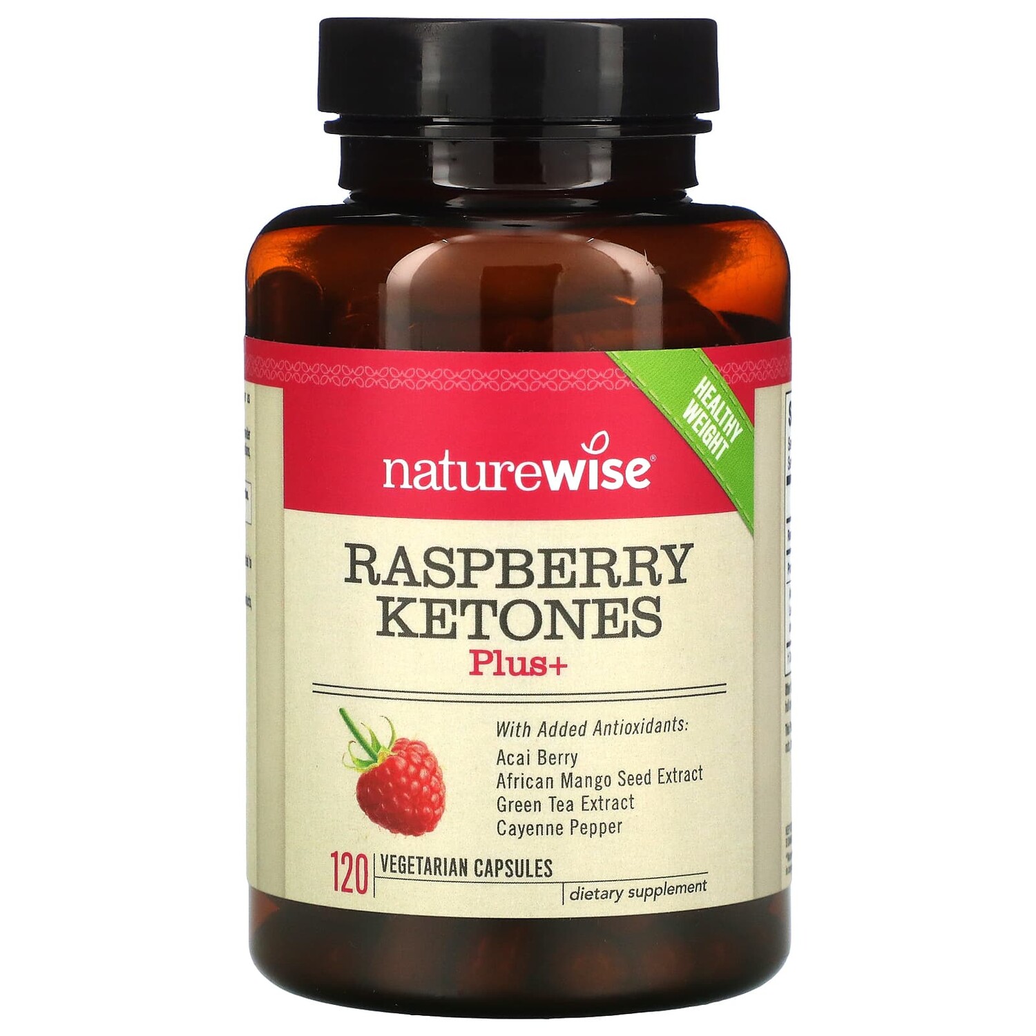 

Кетоны клубники Плюс, 120 вегетарианских капсул, NatureWise