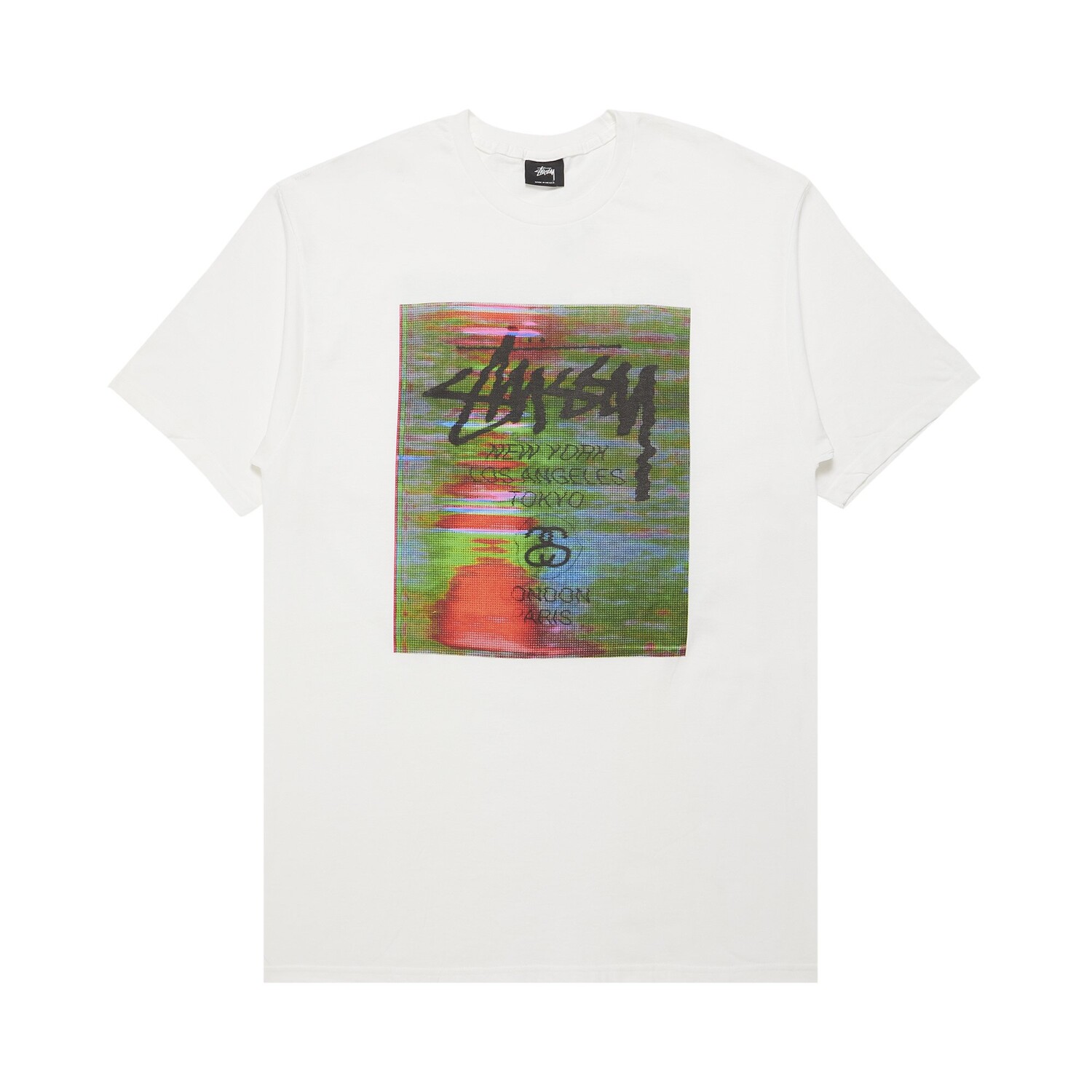 

Футболка Stussy World Tour Glitch, белая, Белый;зеленый