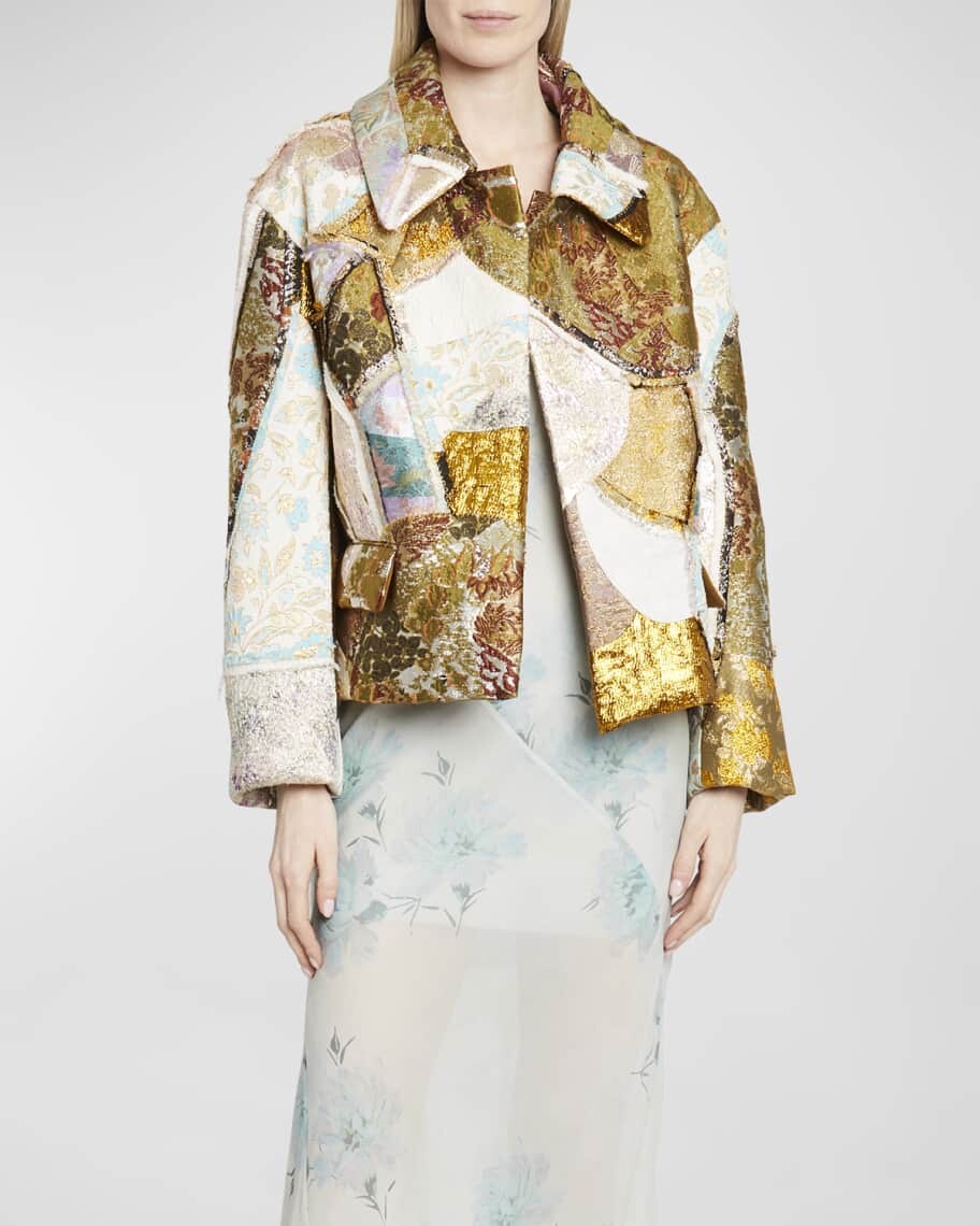 

Пиджак-рубашка Vondi в технике пэчворк с вышивкой Dries Van Noten
