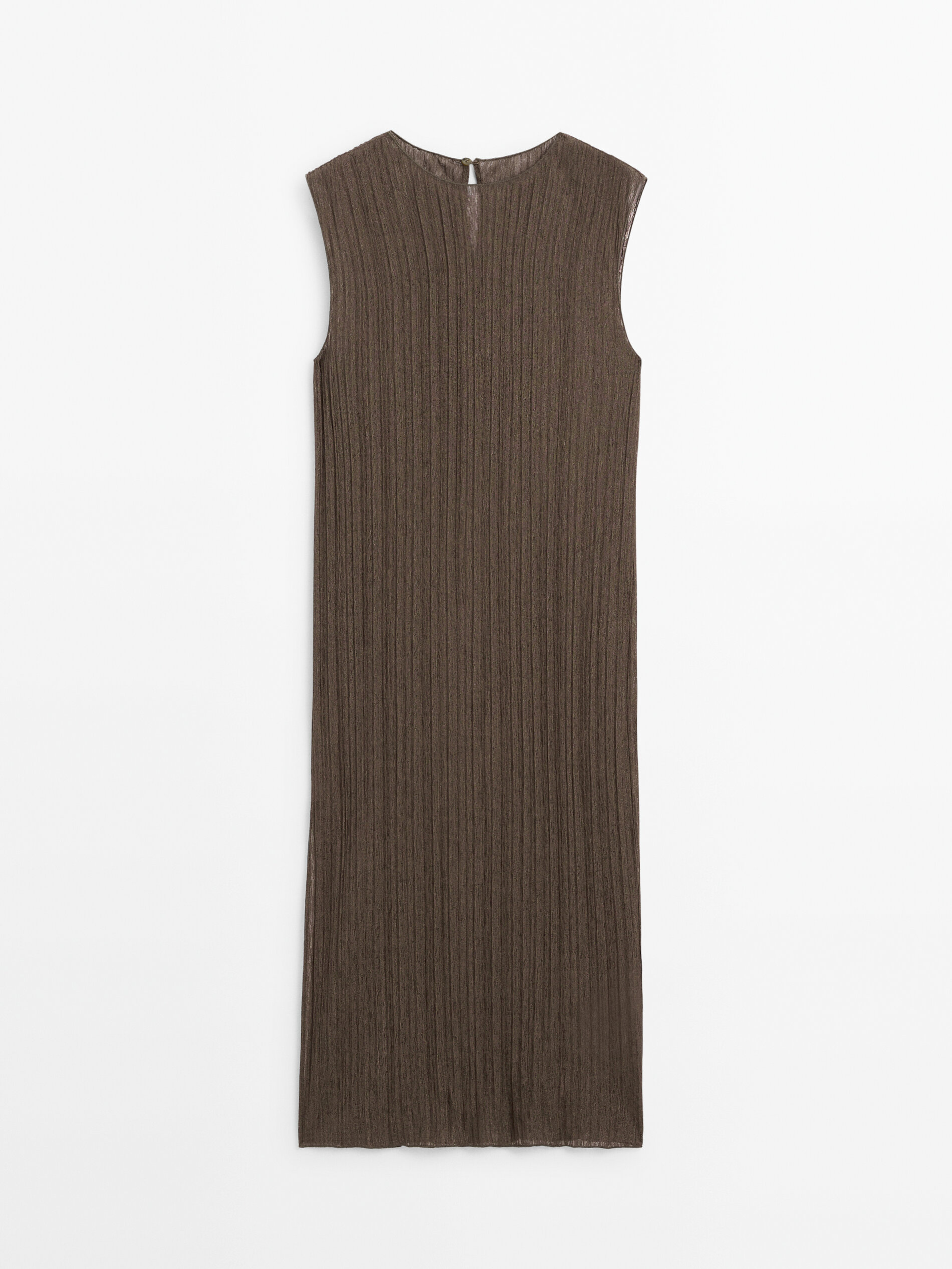 цена Платье Massimo Dutti Sleeveless Pleated Midi, коричневый