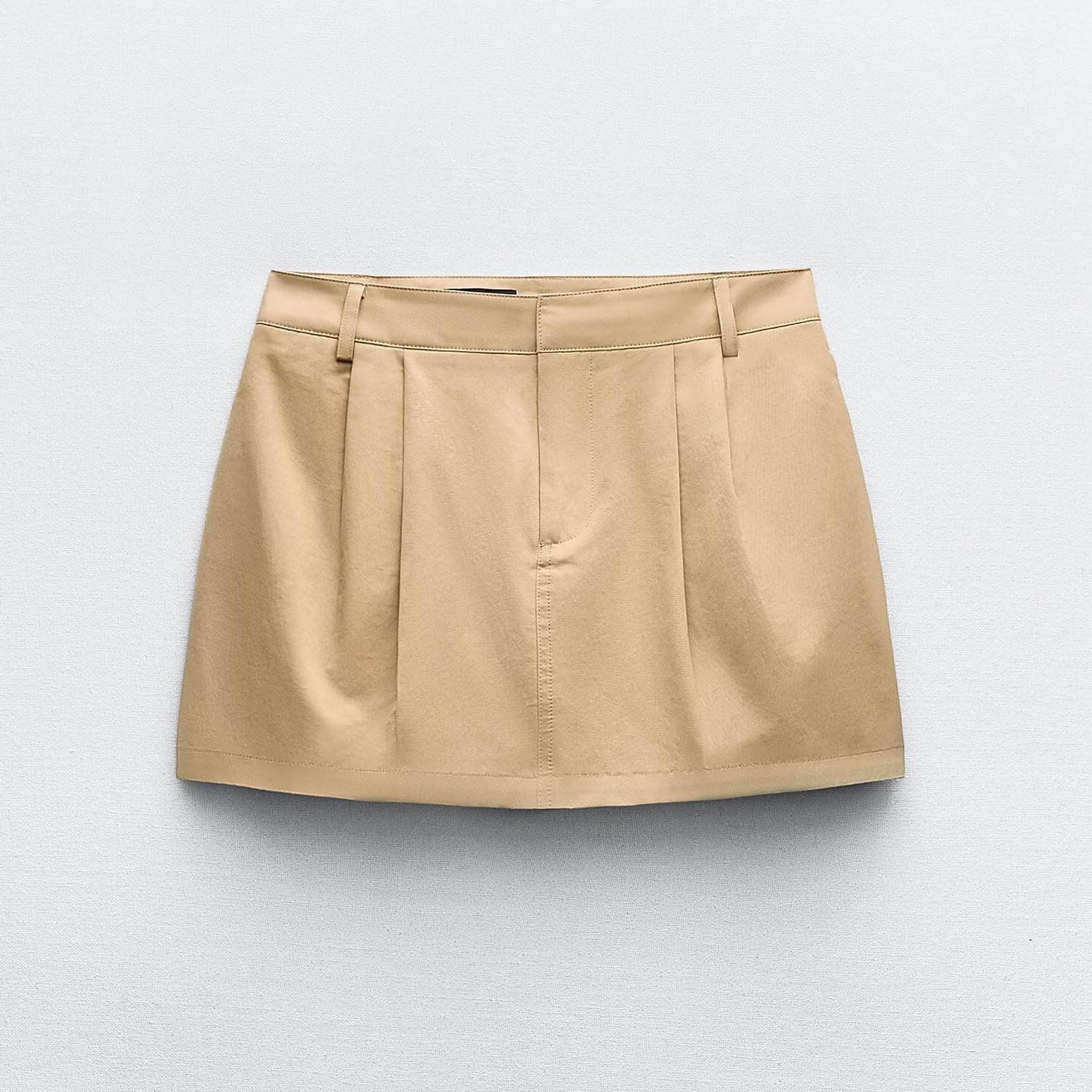 юбка fable мини карманы размер m серый Юбка-мини Zara Pleated, желто-коричневый