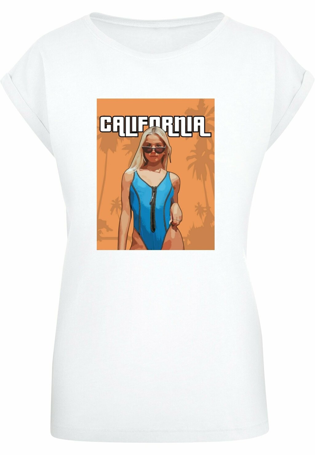 

Футболка с принтом GRAND CALIFORNIA EXTENDED SHOULDER TEE Merchcode, цвет white