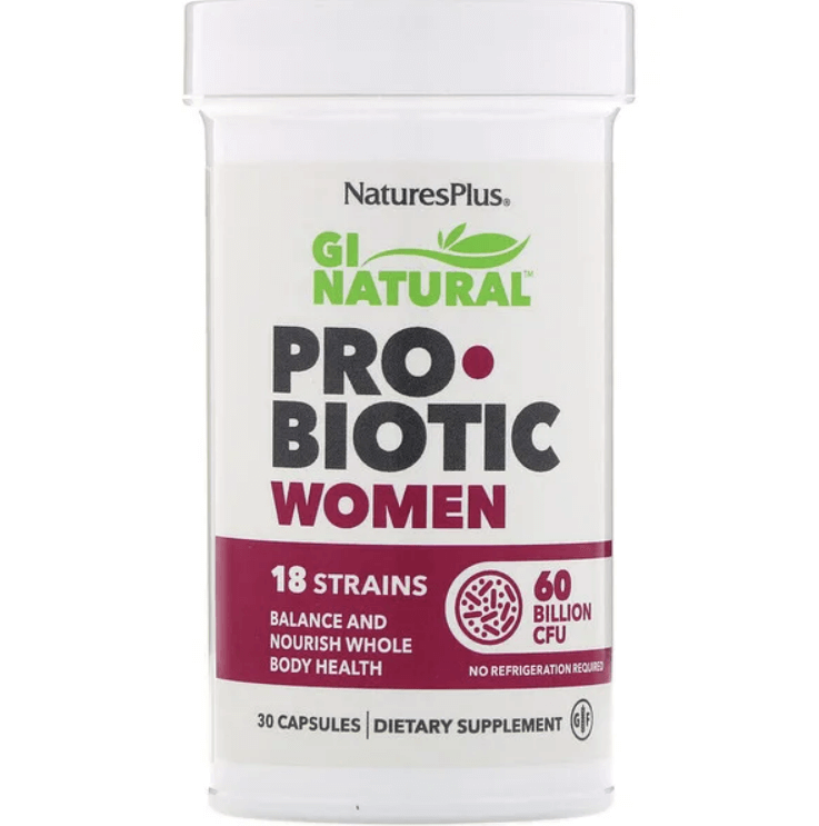 Натуральный пробиотик GI для женщин, 60 миллиардов КОЕ, 30 капсул, NaturesPlus пробиотик renew life для женщин 25 миллиардов кое 30 вегетарианских капсул