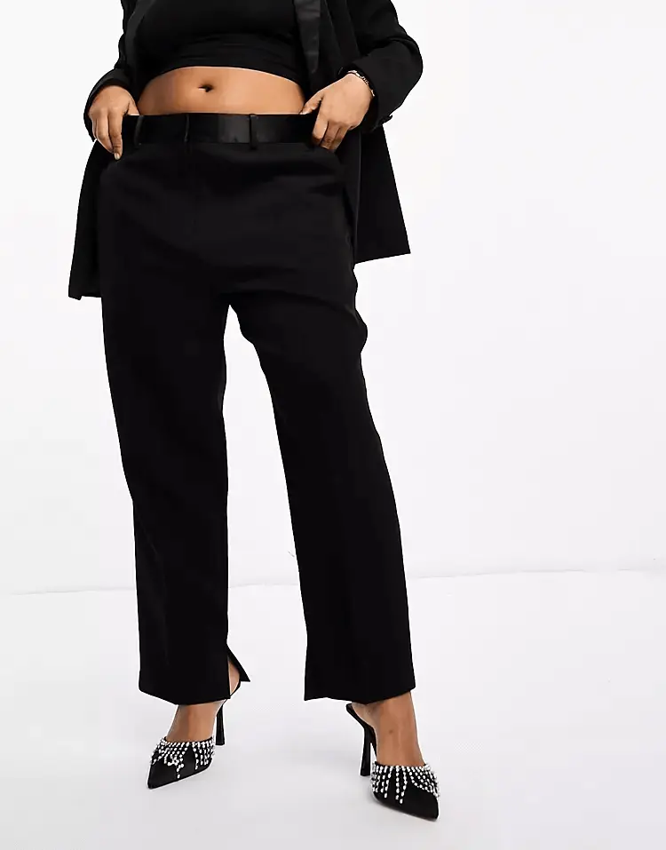 

Брюки Asos Design Curve Tux Tapered, черный