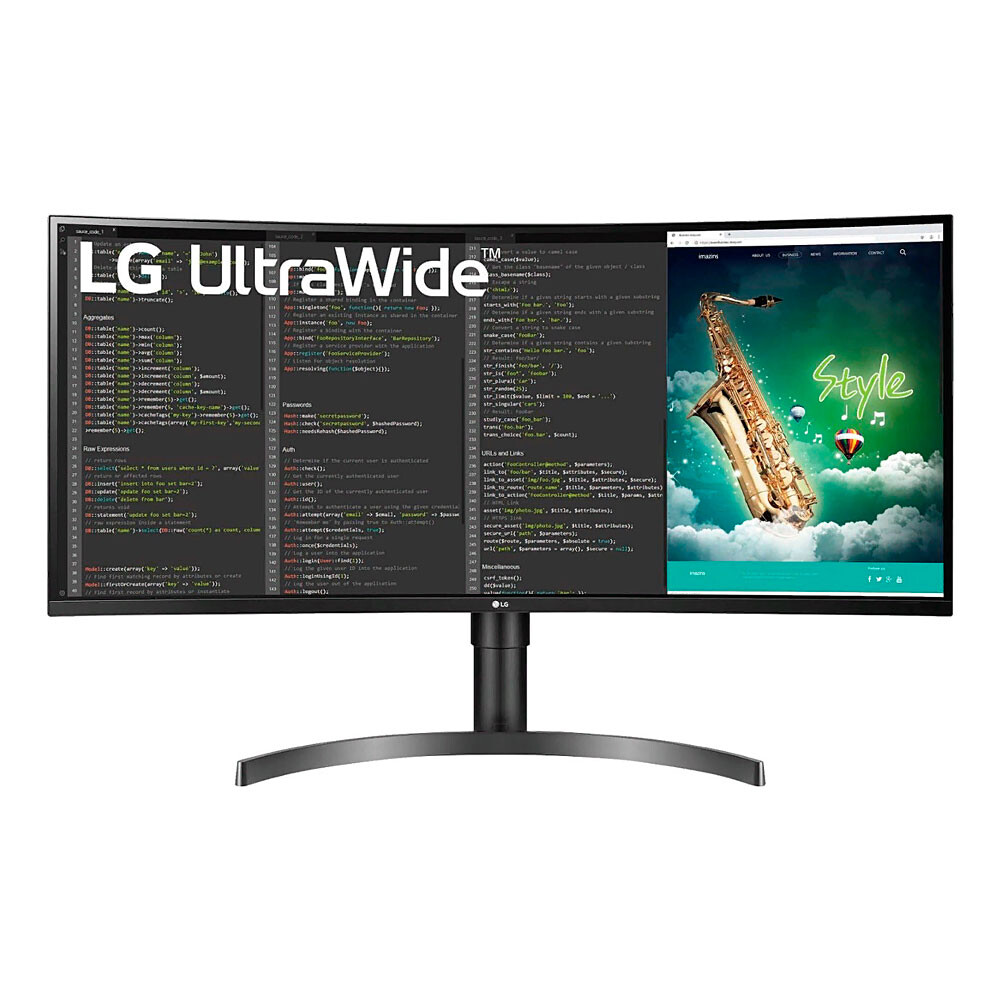 

Игровой изогнутый монитор LG UltraWide 35WN75CN-B.AUS, 35", QHD 3440 x 1440, VA, 100 Гц, чёрный