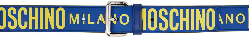 

Сине-желтый ремень с фантазийным принтом Moschino