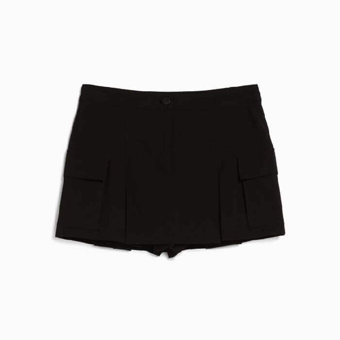 

Юбка Bershka Tailored Cargo Mini, черный