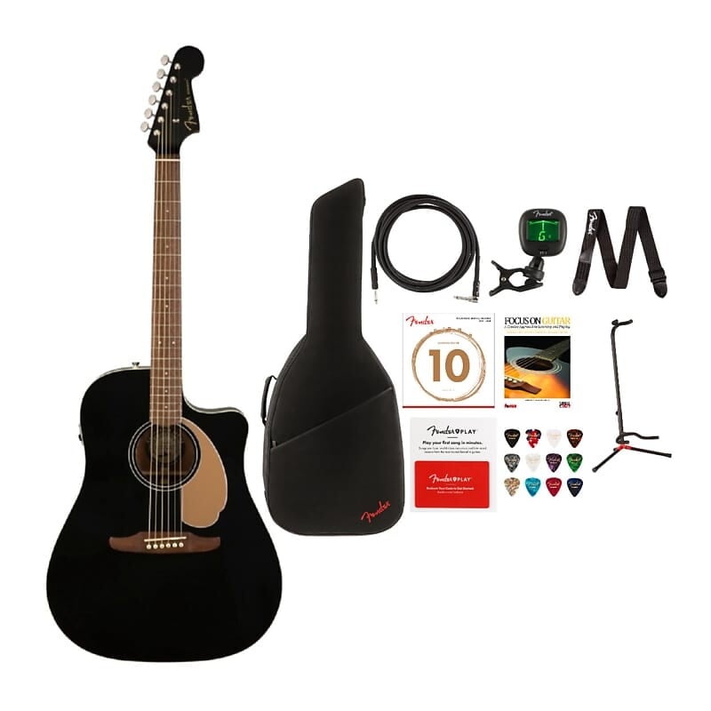 

Fender Redondo Player California Series 6-струнная акустическая гитара Value (Jetty Black, Right-Hand) Bundle (10 Items) Fender Redondo Player 6-String Acoustic Guitar Value (Jetty Black, RH) Bundle