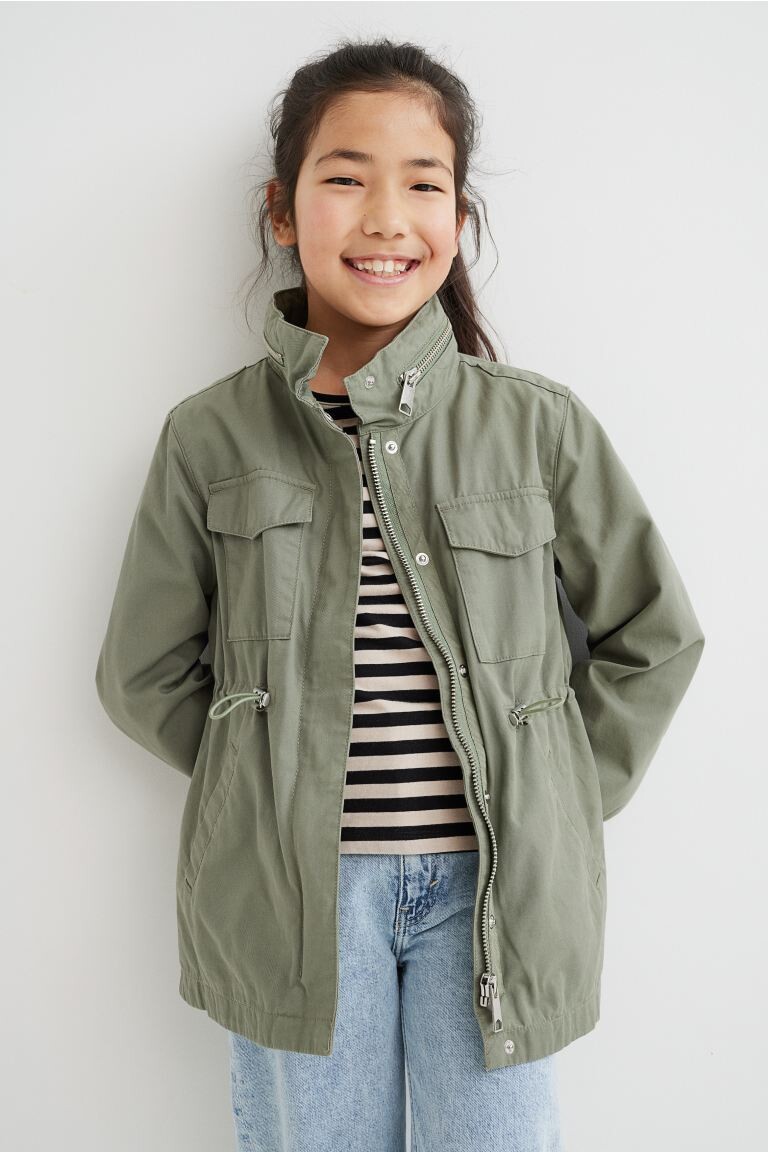

Парка из хлопкового твила H&M, хаки