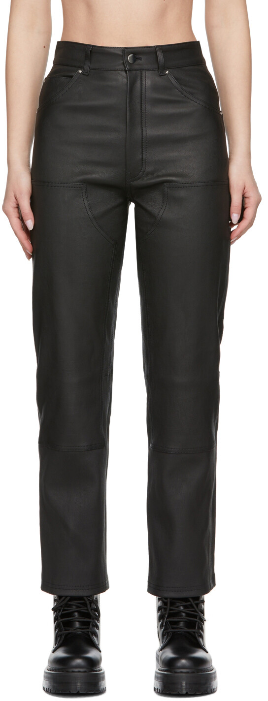 

Черные кожаные брюки плотника AMIRI, Черный