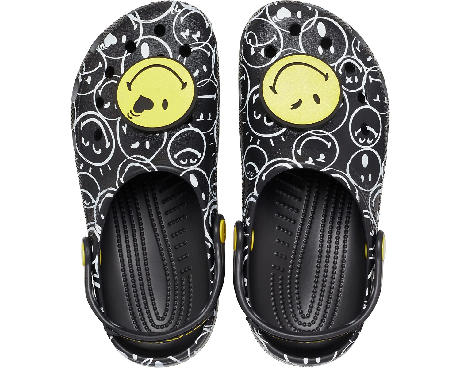 

Сабо Zappos Print Lab: SmileyWorld Classic Clog Crocs, черный