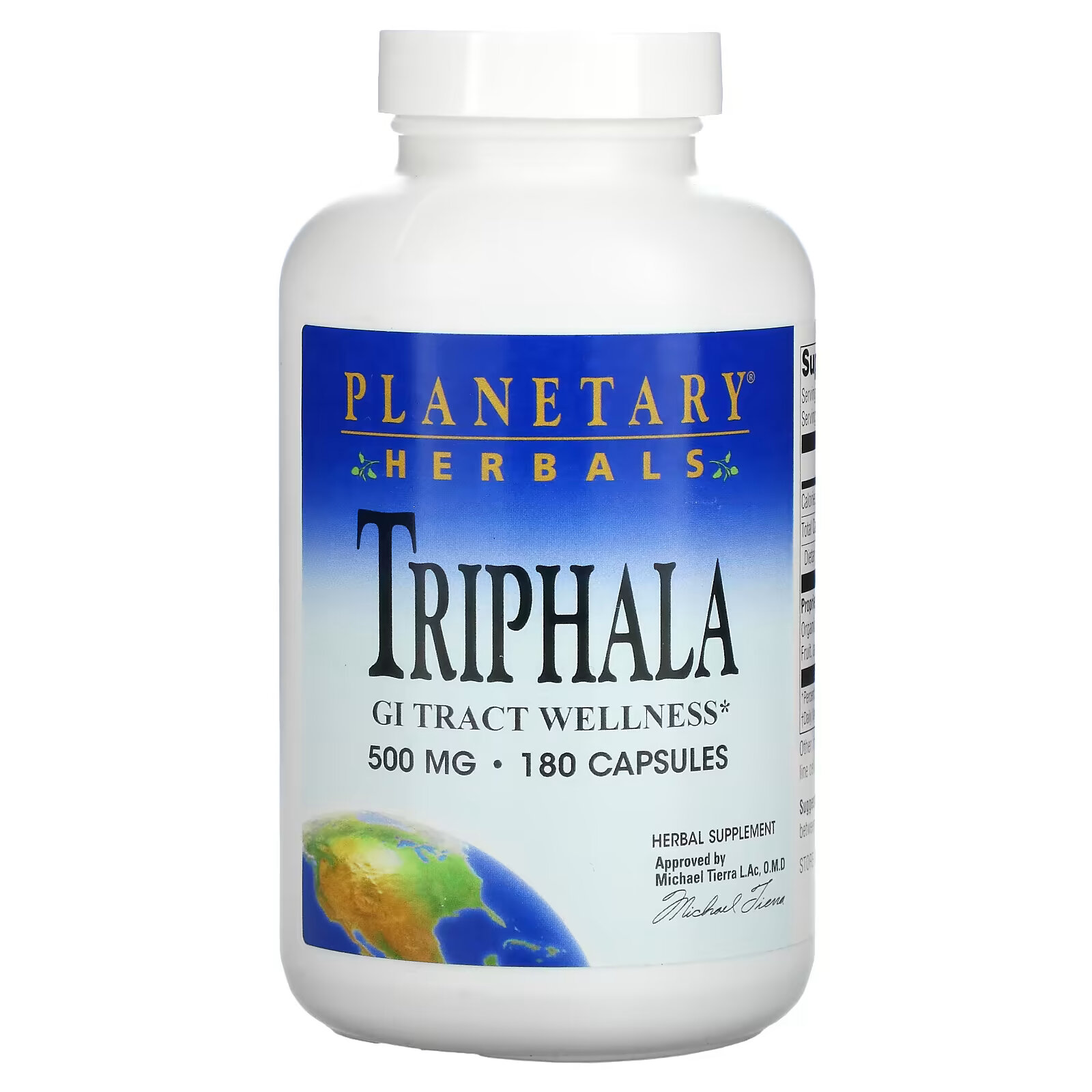 planetary herbals triphala здоровье желудочно кишечного тракта 1000 мг 180 таблеток Planetary Herbals, Triphala, 500 мг, 180 капсул