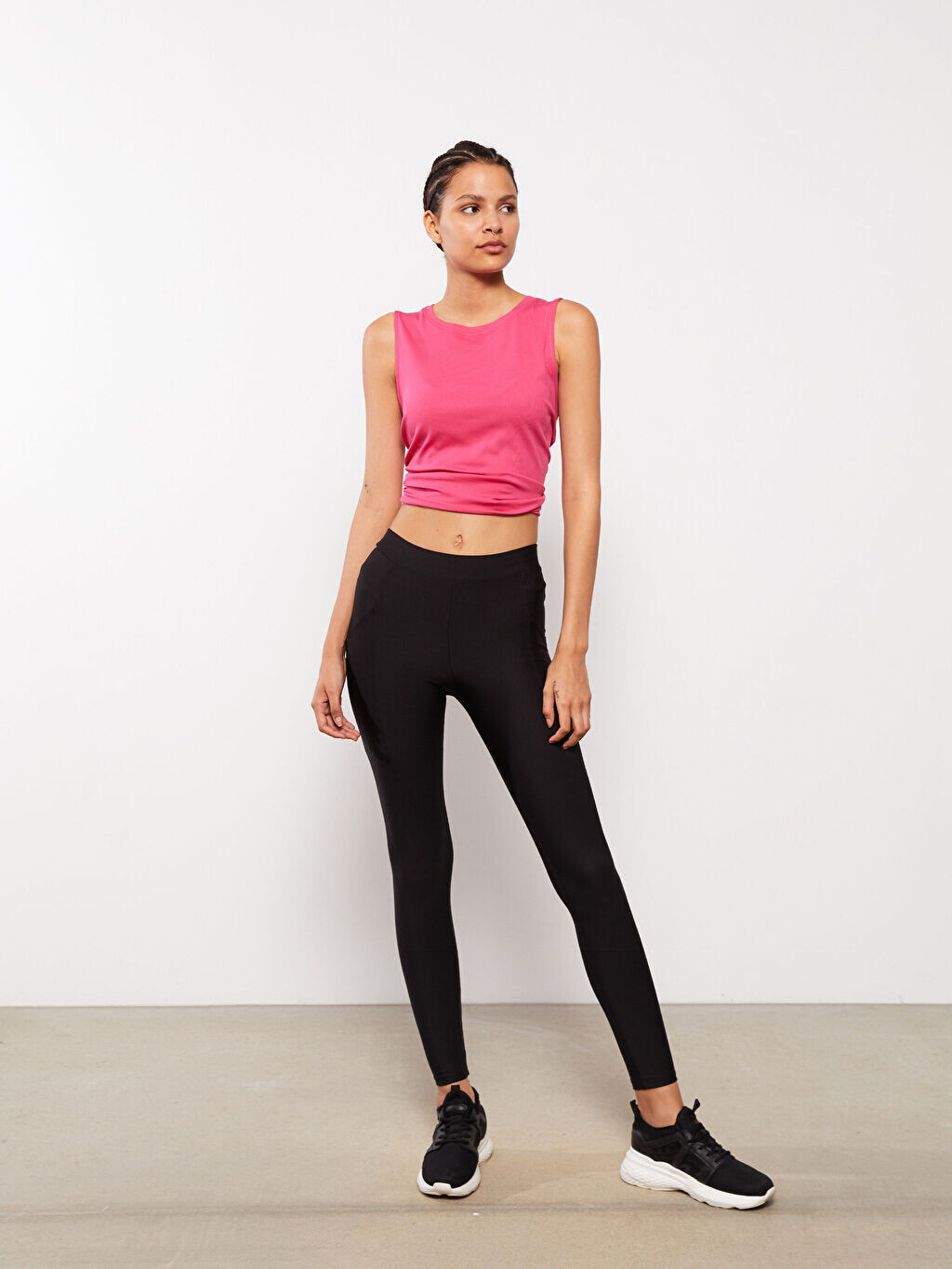 

Женские спортивные леггинсы с прямым эластичным поясом LCW Active, Серый