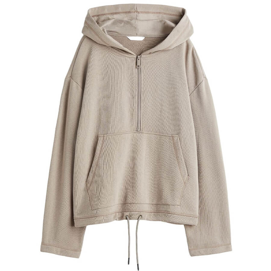 

Худи H&M Half-zip, бежевый