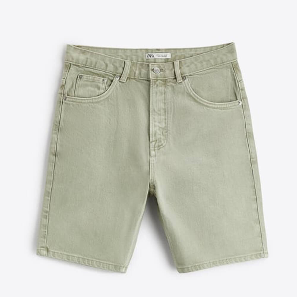 

Шорты Zara Basic Coloured Bermudas, светлый хаки