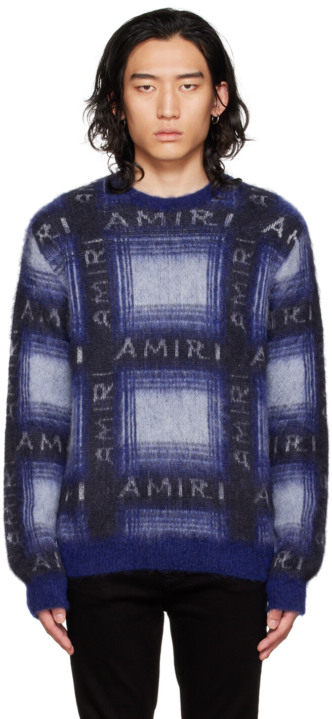 

Синий свитер в шотландскую клетку AMIRI