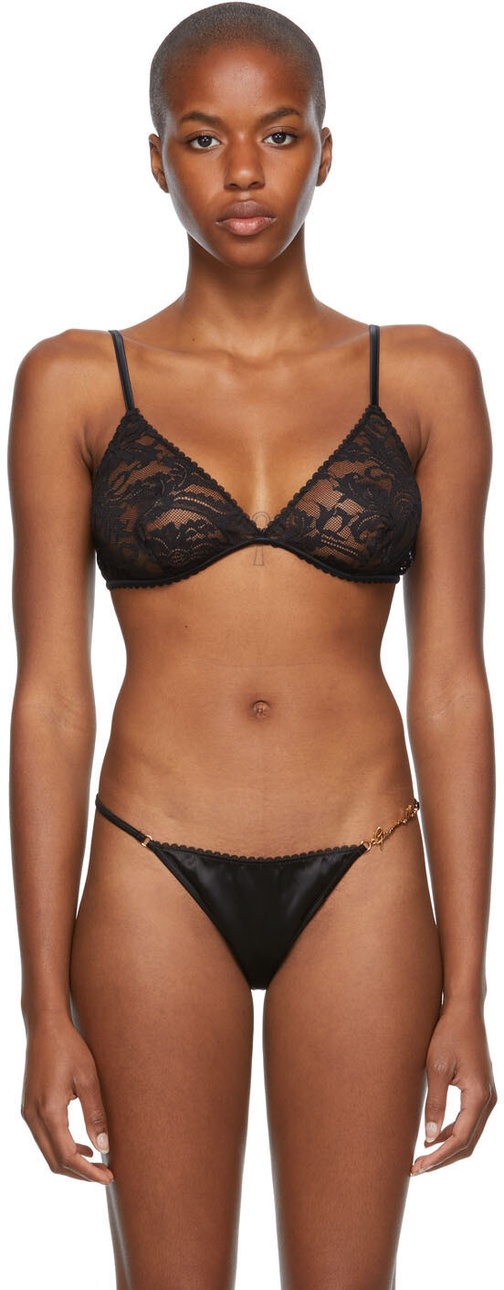 

Черный кружевной бюстгальтер Versace Underwear