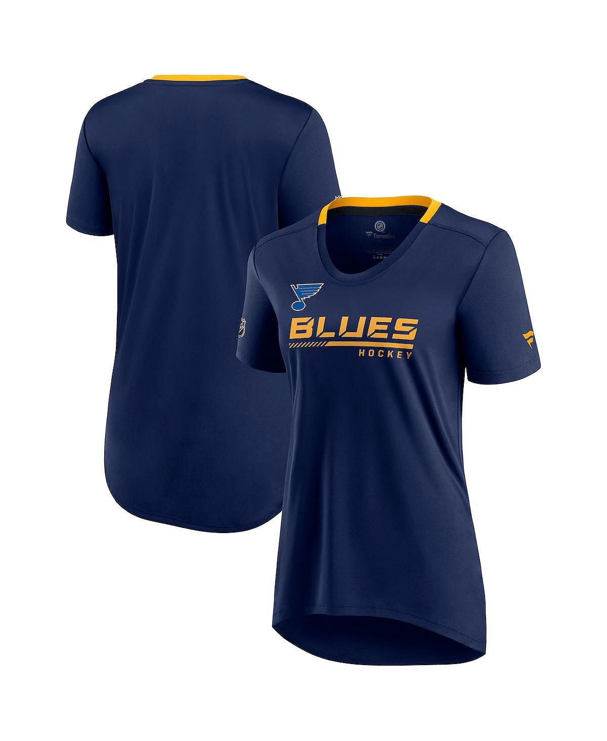 

Женская темно-синяя футболка с фирменным логотипом St. Louis Blues Authentic Pro Locker Room Fanatics, темно-синий