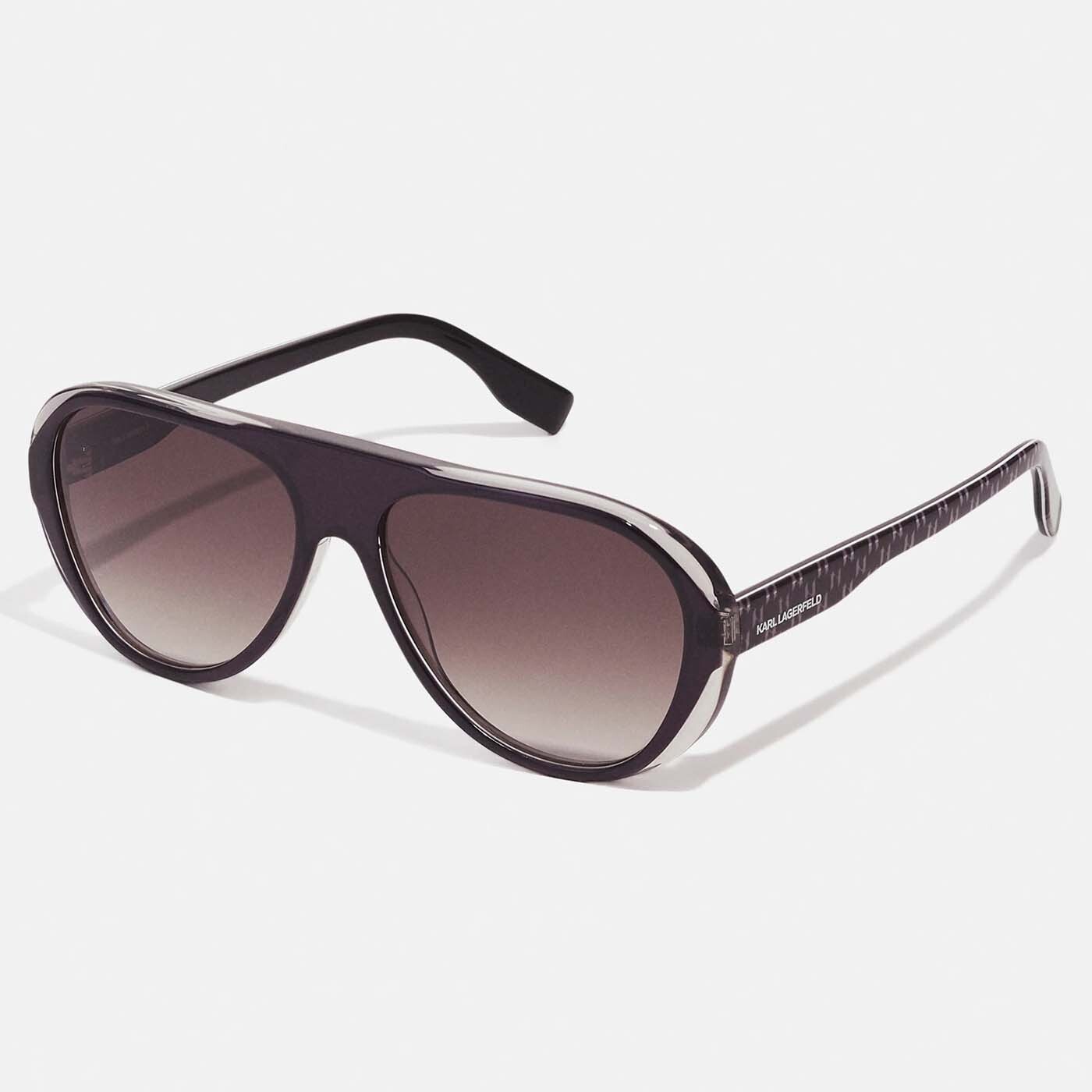 

Солнцезащитные очки Karl Lagerfeld Wrap Around Plain, черный/кристальный
