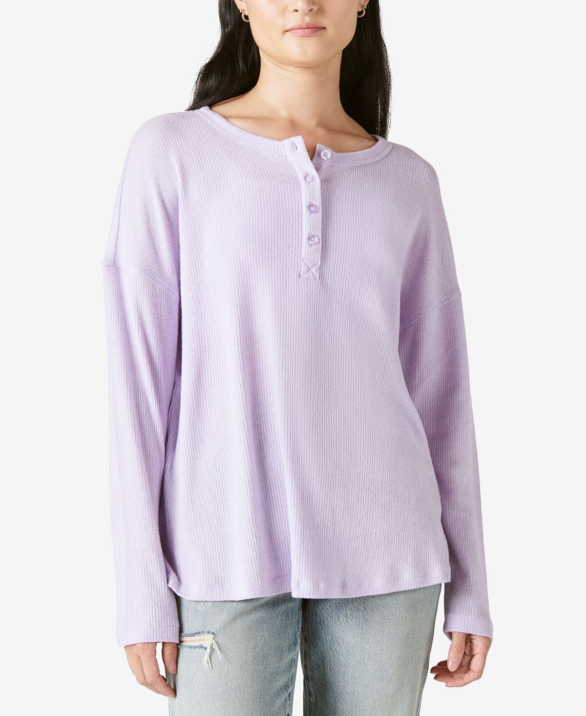 

Облако в рубчик с длинным рукавом henley Lucky Brand, мульти