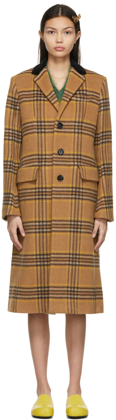 

Бежевое пальто Crombie из шерсти и альпаки Marni, Бежевый