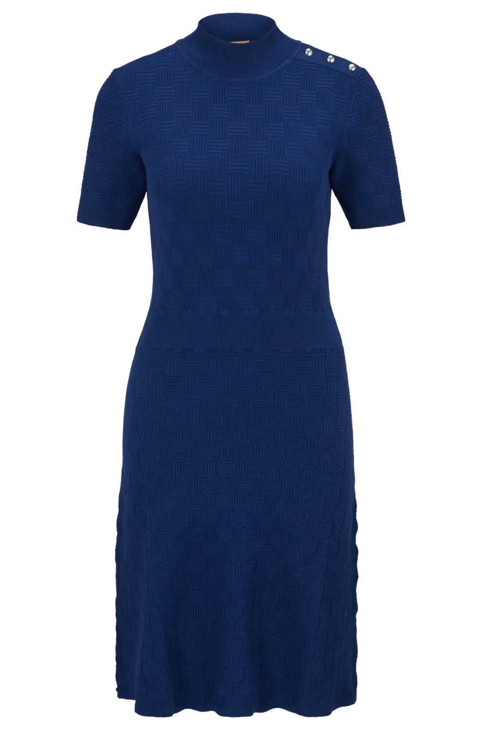 

Платье Boss Short-sleeved With Knitted Structure, темно-синий