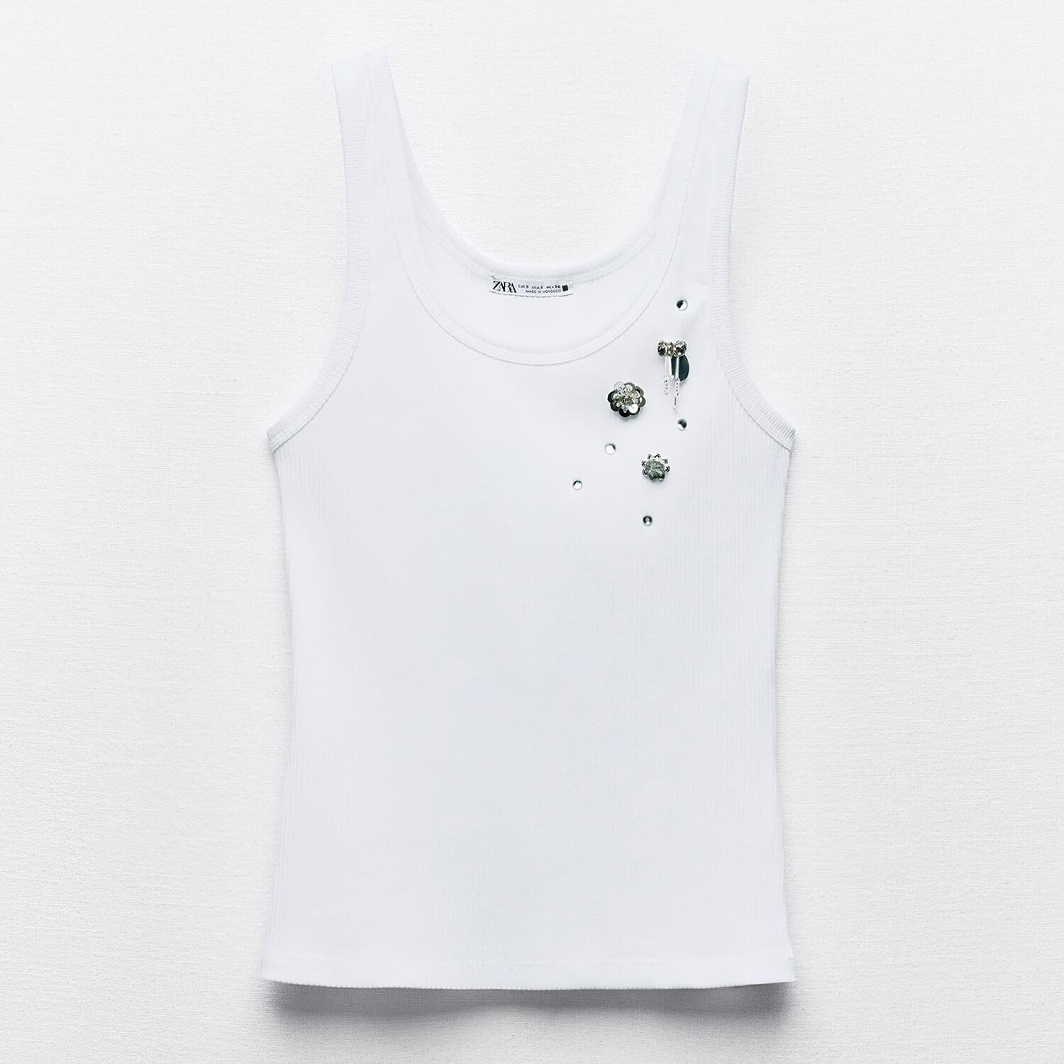 

Майка Zara Floral Vest, белый