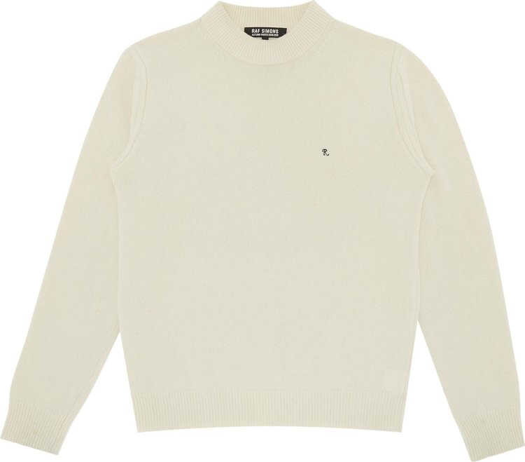 

Свитер Vintage Raf Simons Wool Knit R Embroidery Mockneck Sweater 'Cream', кремовый, Бежевый