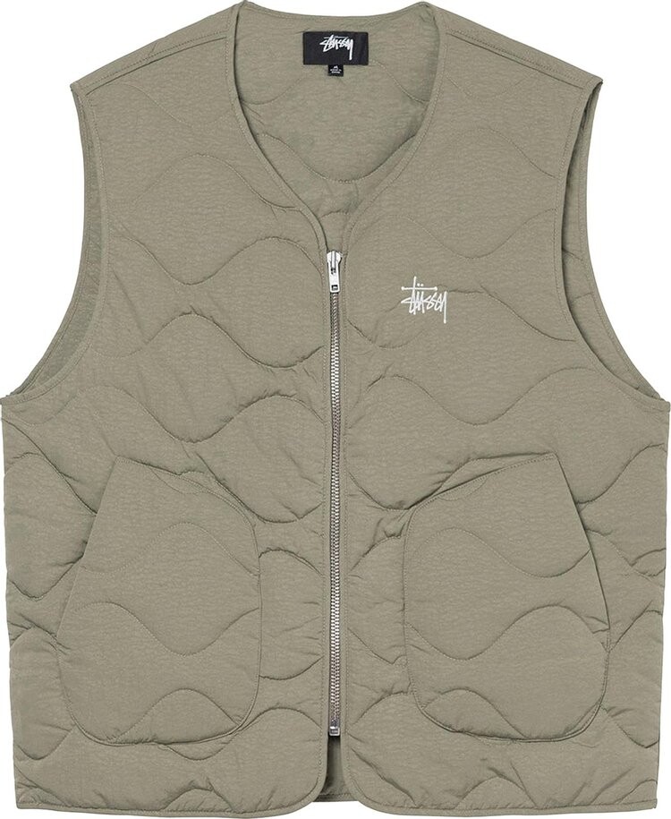 

Жилет Stussy Recycled Nylon Liner Vest 'Coyote', зеленый