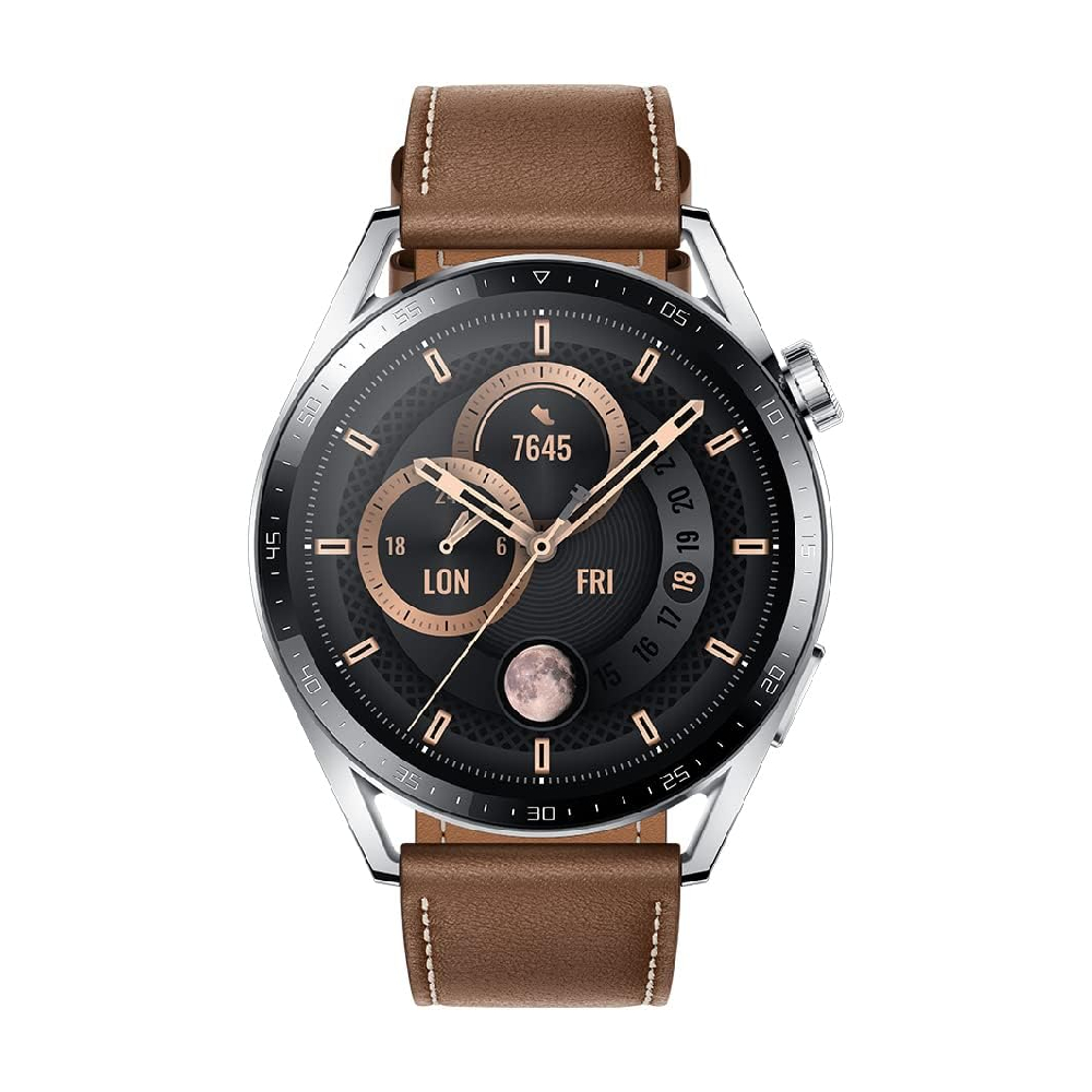 Умные часы Huawei Watch GT 3, (JPT-B19V), 46 мм, Bluetooth, серебристый/коричневый умные часы huawei gt 3 jpt b19s black