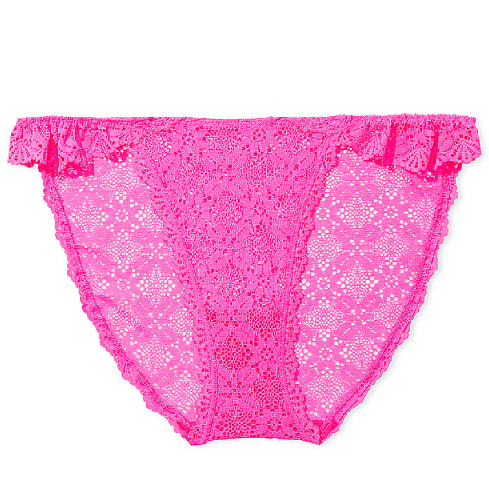 

Трусы Victoria's Secret The Lacie Lace String Bikini, ярко-розовый