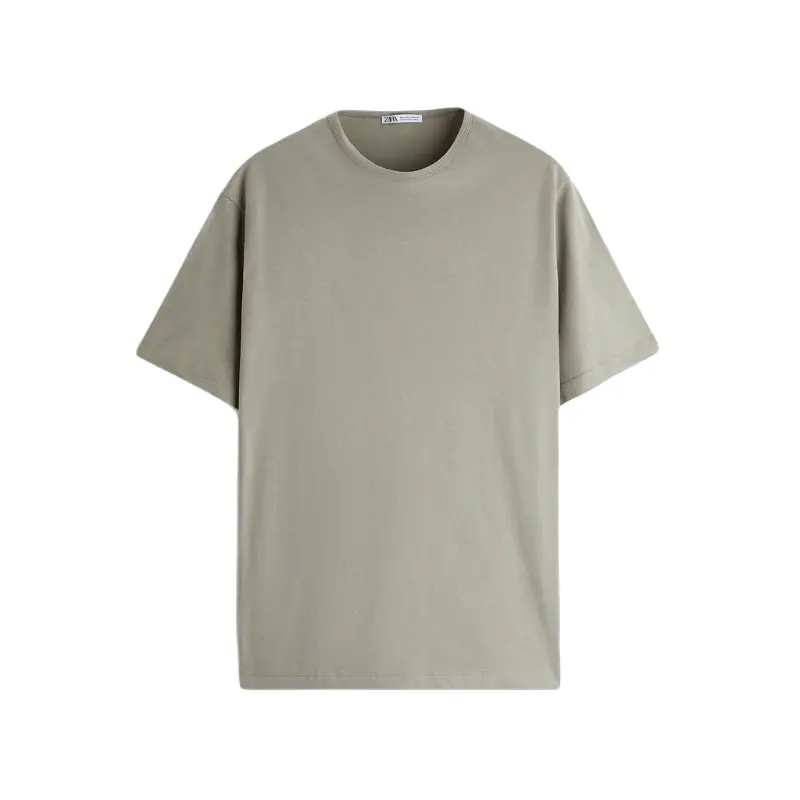 

Футболка ZARA Faded-effect, серо-зеленый