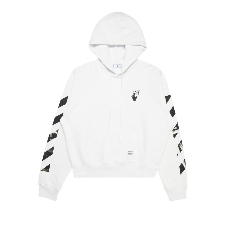 Худи Off-White Carav Arrow Over Hoodie 'White/Black', белый худи off white arrow logo slim hoodie black черный