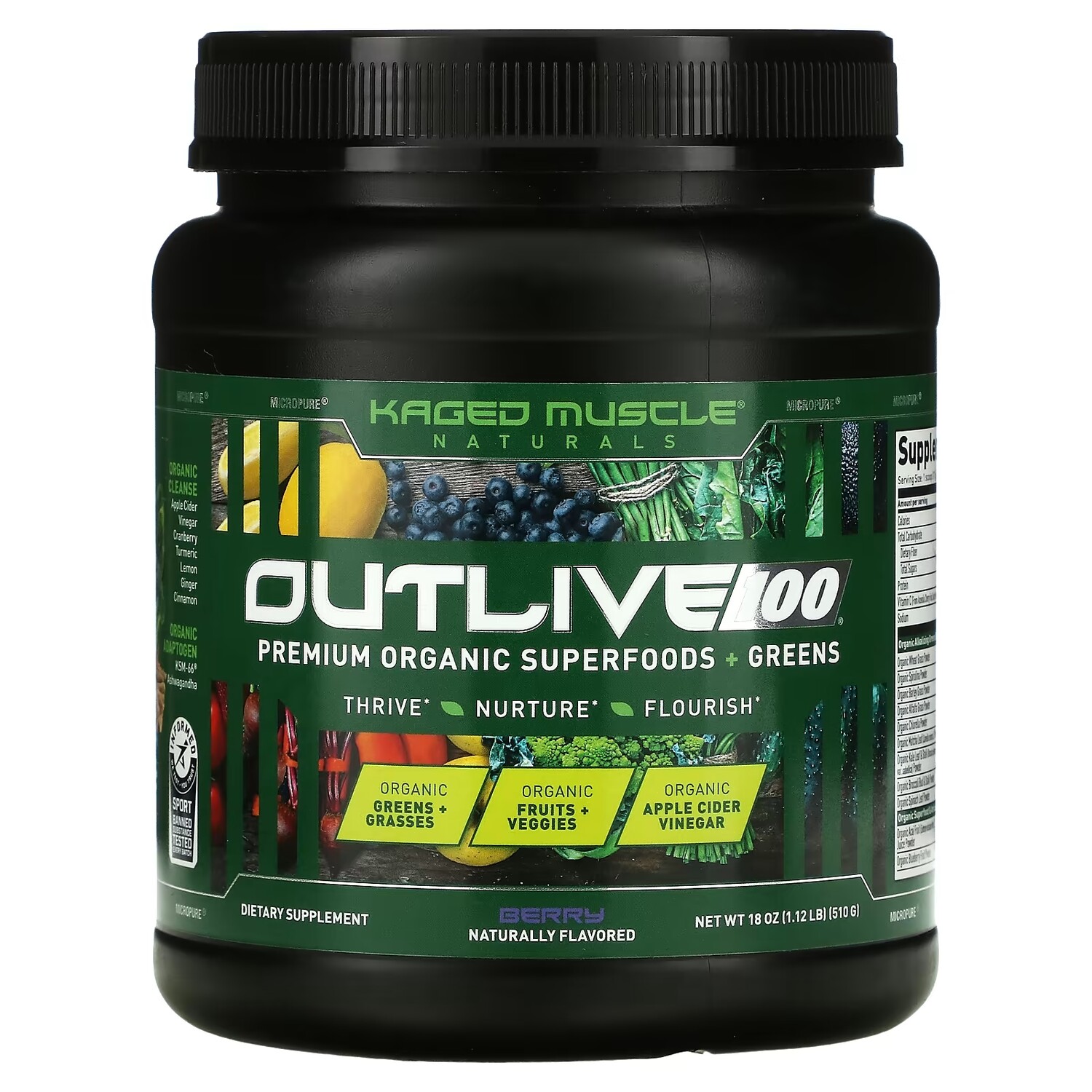 

Органические Суперфуды Премиального Качества Kaged Outlive, 510 г