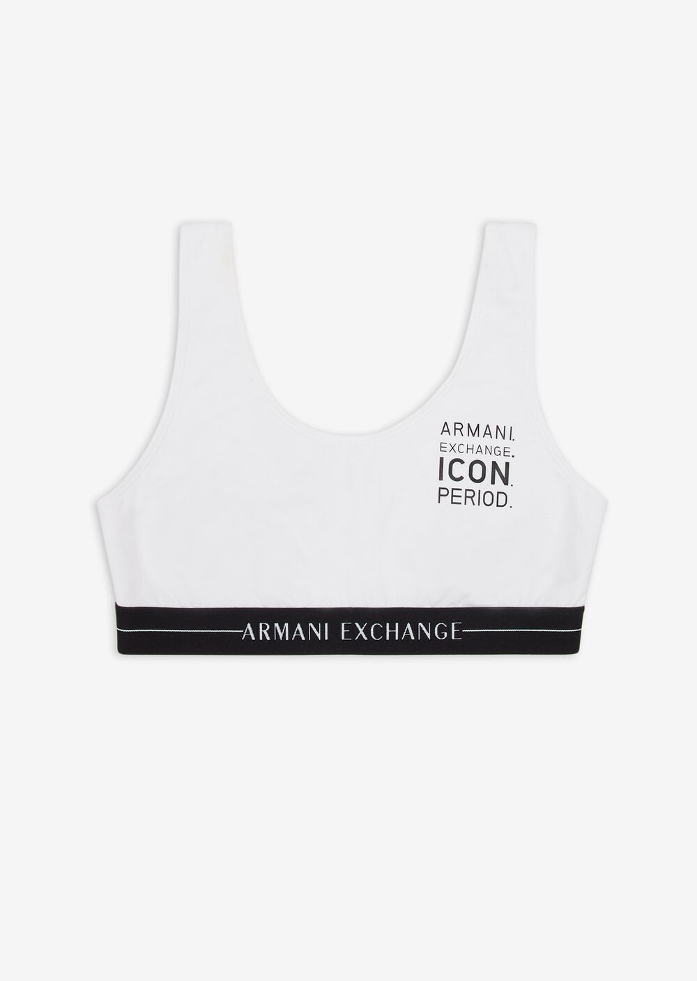 

Бралетт из эластичного хлопка с логотипом Icon Armani Exchange, белый